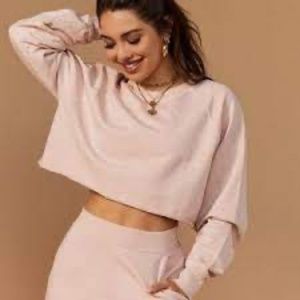 Tan + Lines Palisades cropped sweatshirt